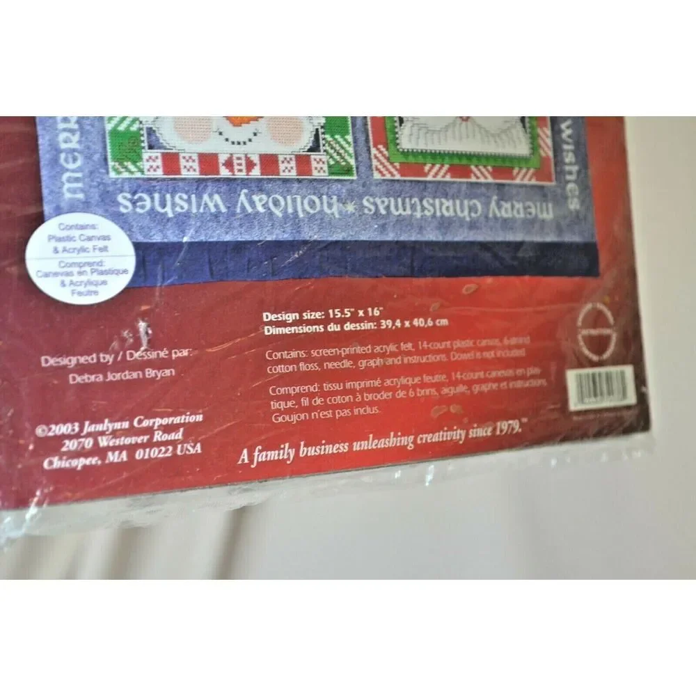 vintage Janlynn Christmas cross stitch tapestry‎ Holiday Wishes #079-0036